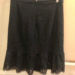 Banana Republic black fit and flare lace skirt